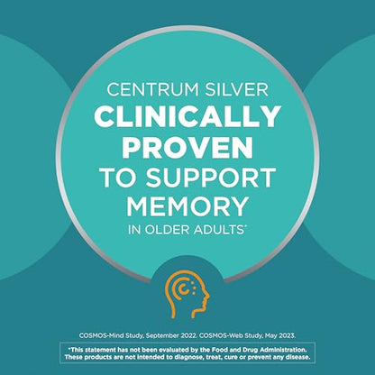 Centrum Silver Men 50+ – D3, B12 & Zinc for Heart, Memory & Immunity