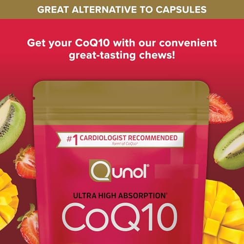 Qunol CoQ10 200mg Soft Chews – Heart Health & Energy Support – 90 Ct