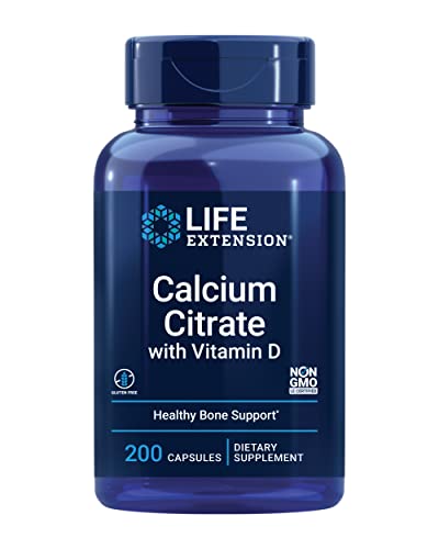 Life Extension Calcium Citrate with Vitamin D for Bone Health - 200 Ct