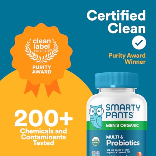 SmartyPants Organic Men’s Multivitamin – CoQ10, Probiotics, Omega-3