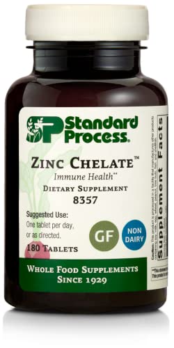 Standard Process Inc. Zinc Chelate - Whole Food Digestion and Digestive Health, and Skin Health with Beet Root and Zinc - 180 Tablets