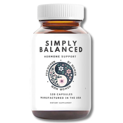 Simply Balanced - Hormone Balance for Women - Restore Hormone Harmony - PMDD Supplements for Women - Perimenopause - Menopause - PMS - PCOS Supplements - Estrogen Supplement - 120 ct