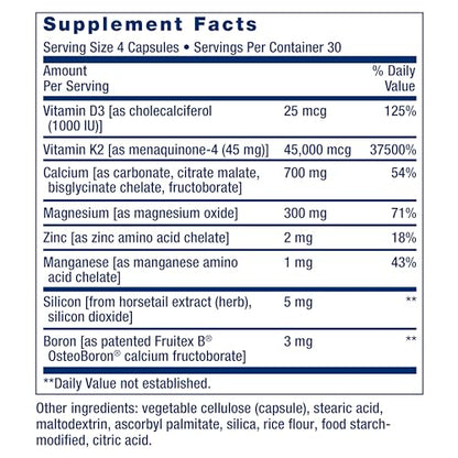 Life Extension Bone Restore Elite – Calcium, D3, K2 & Magnesium Support 120 Ct