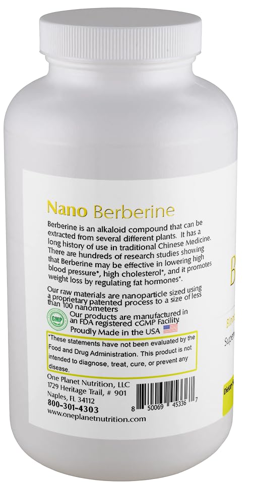 One Planet Nutrition Nano Berberine – 250mg for Cellular Health & Vitality (120 Capsules)