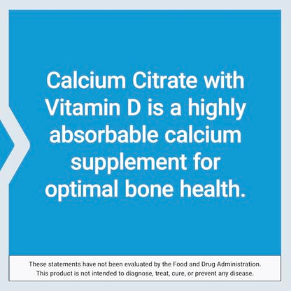 Life Extension Calcium Citrate with Vitamin D for Bone Health - 200 Ct