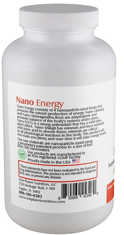 One Planet Nano Energy – Ginseng, Shilajit, Ashwagandha, EGCG – 120 Ct (68 characters)