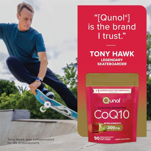 Qunol CoQ10 200mg Soft Chews – Heart Health & Energy Support – 90 Ct