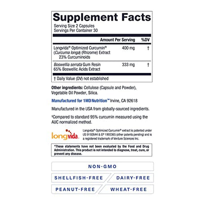 CurcuminMD Plus – 285x Absorbable Turmeric + Boswellia – 60 Ct
Clinically Proven | High Absorption | Joint Relief & Mobility | 60 Vegan Capsules