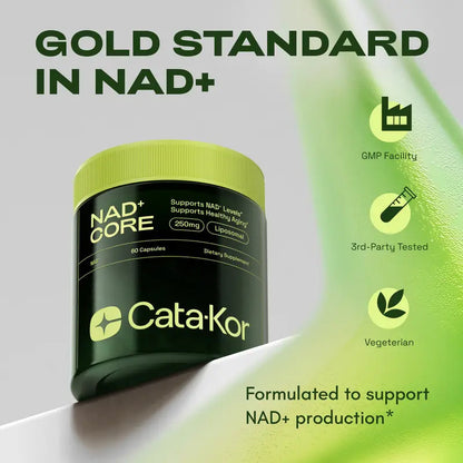 Cata-Kor NAD+ Nicotinamide Capsules
Boost cellular energy, repair & healthy aging with clean B3 support.