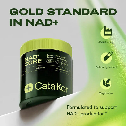 Cata-Kor NAD+ Nicotinamide Capsules
Boost cellular energy, repair & healthy aging with clean B3 support.