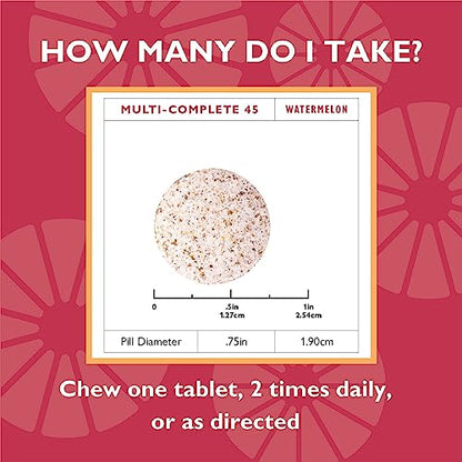 Celebrate Vitamins Multi-Complete Chewables, 45mg Iron – Daily Bariatric Multivitamin for Sleeve Gastrectomy and Gastric Bypass Surgery Patients – Essential Vitamins & Minerals - Melon (180 Tablets)