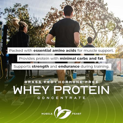 Muscle Feast Grass-Fed Whey Protein Concentrate Powder, All Natural Hormone Free Pasture Raised, Unflavored, 5lb