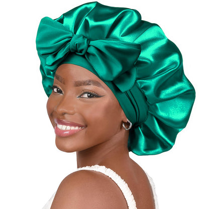 Silk Bonnet For Sleeping Women Satin Bonnet Double Layer Satin Lined Hair Bonnet With Tie Band Curly Hair