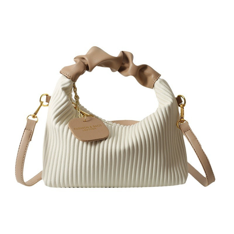 Pleated Cloud Crossbody Bag – Small PU Leather Tote for Everyday Style