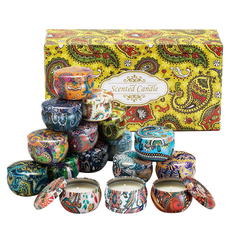 Candle set styled for a cozy living space