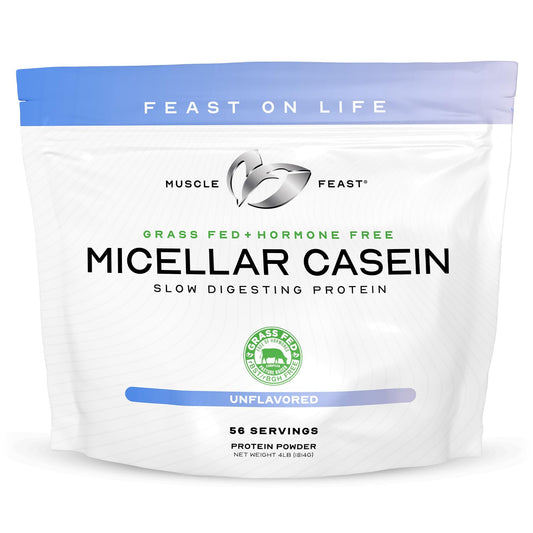 Muscle Feast Micellar Casein – Unflavored, Grass-Fed, Soy-Free, 4 lb