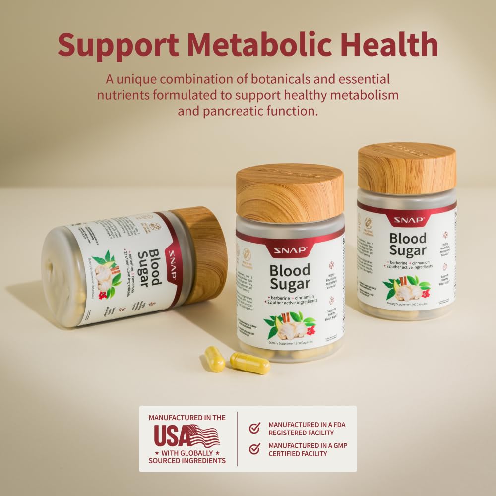 Snap Supplements Blood Sugar Blend – Glucose Support – 60 Capsules