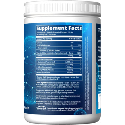 MRM Reload BCAA+G – Island Fusion, 9.6g Aminos, CarnoSyn®, Keto Support