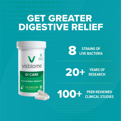 Visbiome GI Care – 112.5B CFU Probiotic for Gut Health & IBS Relief