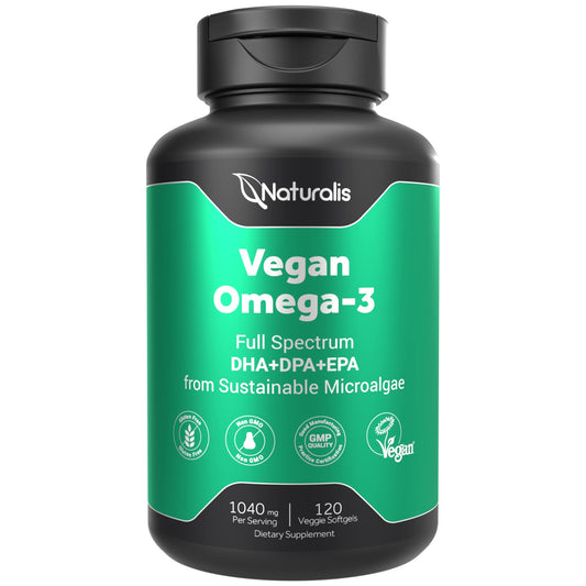 Naturalis Vegan Omega-3 – DHA, EPA & DPA Algae Oil | 120 Softgels