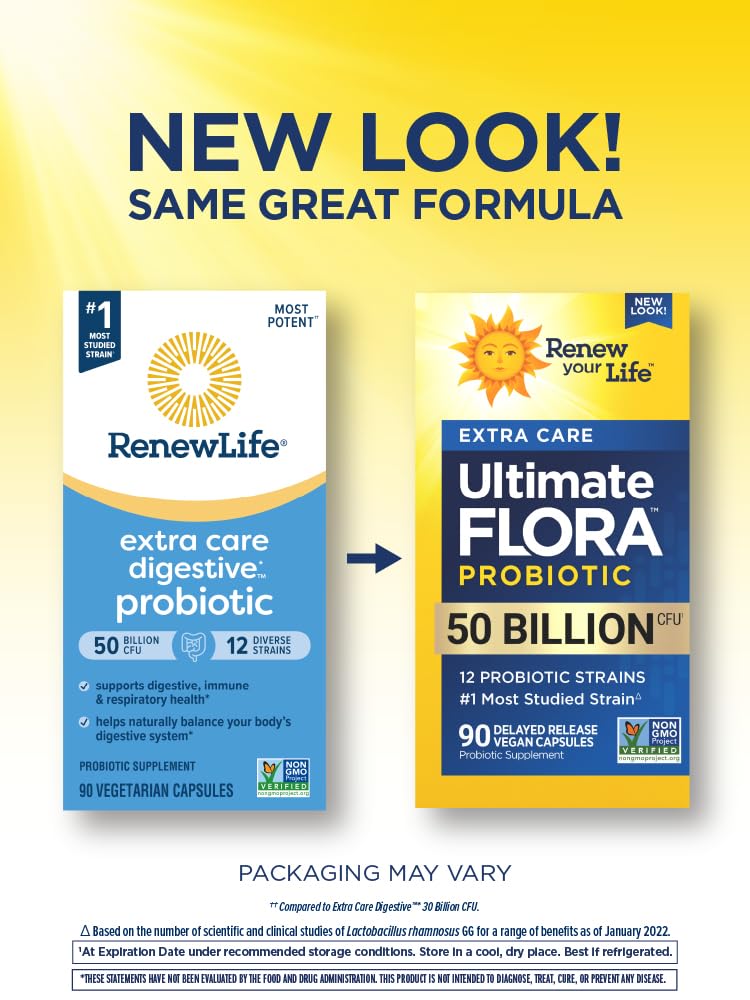 Renew Life Ultimate Flora – 50B CFU Probiotic for Digestive & Immune Support