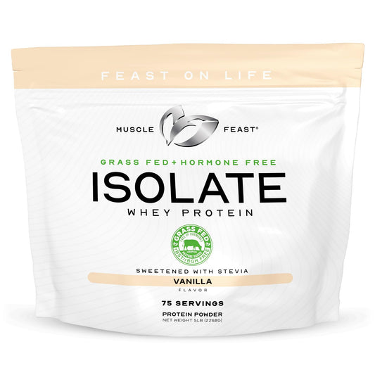 Muscle Feast Whey Isolate – Vanilla, Grass-Fed, Hormone-Free, 5 lb