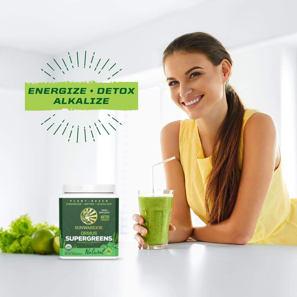 Sunwarrior Ormus Supergreens – Vegan Probiotic Greens Powder – 90 Servings