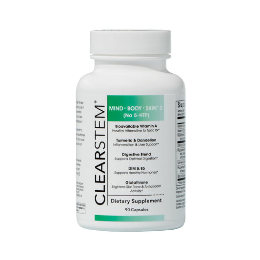 CLEARSTEM MINDBODYSKIN – Hormonal Acne Supplement, Vegan, 90 Ct