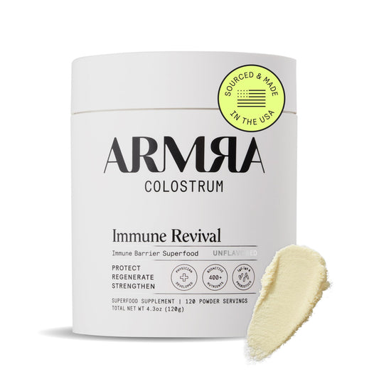 ARMRA Colostrum™ Premium Powder, Grass Fed, Gut Health Bloating Immunity Skin & Hair, Contains 400+ Bioactive Nutrients, Potent Bioavailable, Keto, Gluten & Fat Free (Unflavored | 120 Servings)