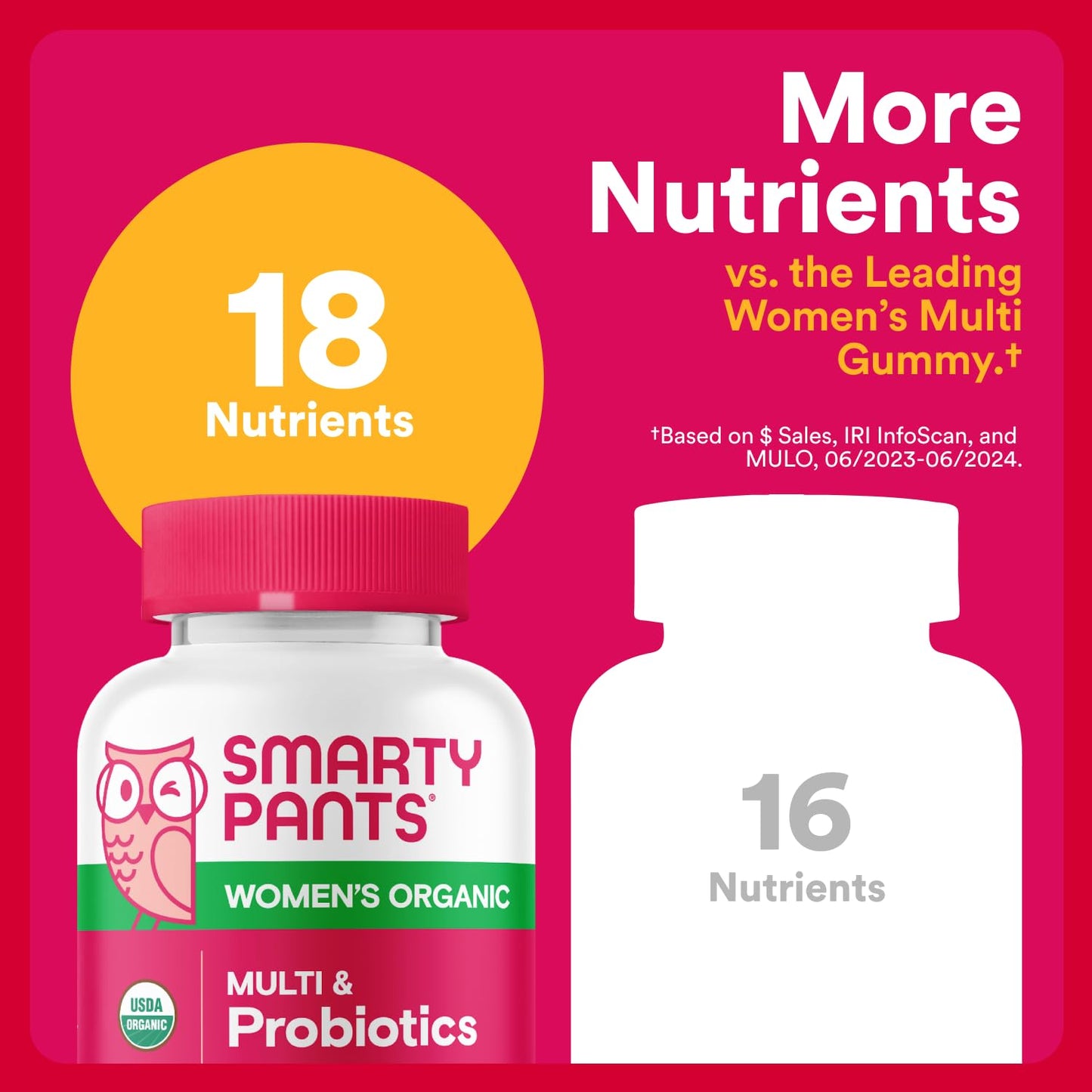 SmartyPants Organic Women’s Multivitamin – Biotin, Probiotics, Omega-3