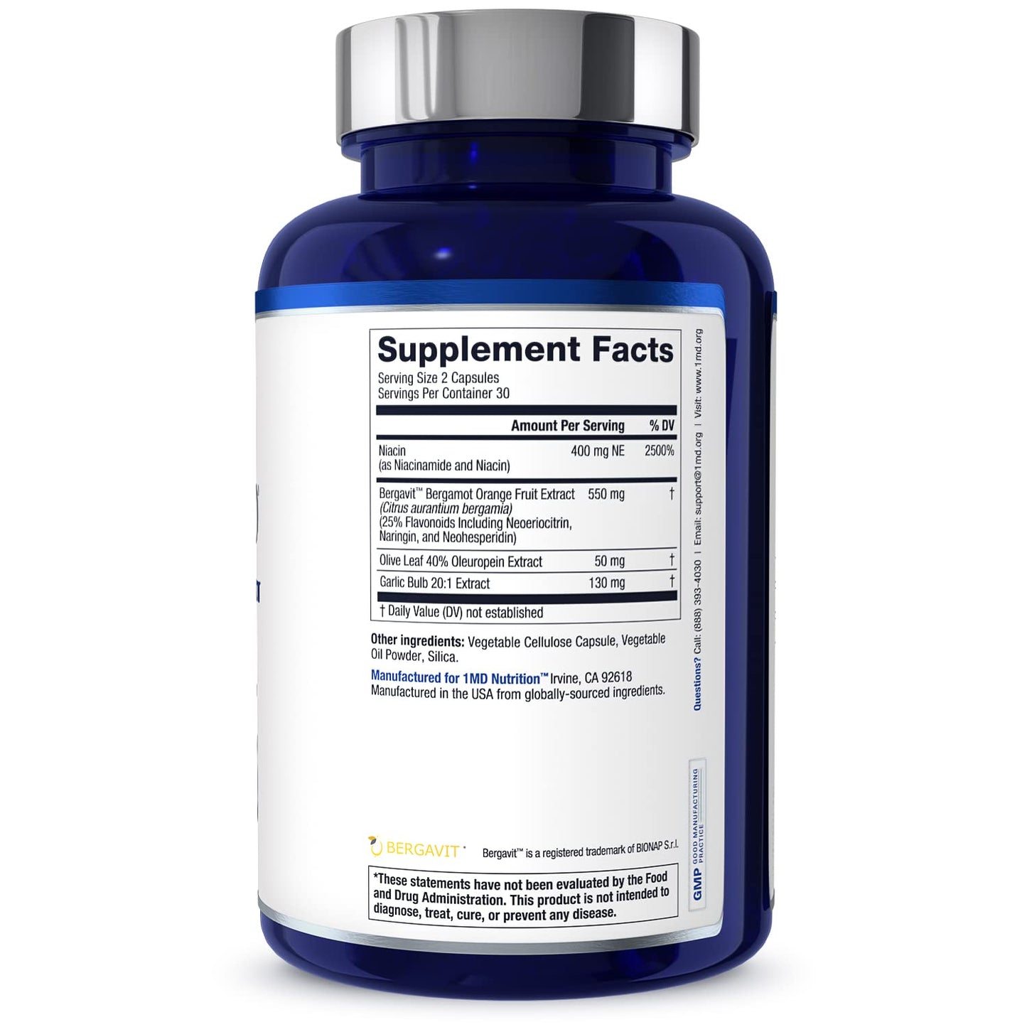 1MD CholestMD – Heart & Cholesterol Support with Bergavit – 60 Ct (67 characters)