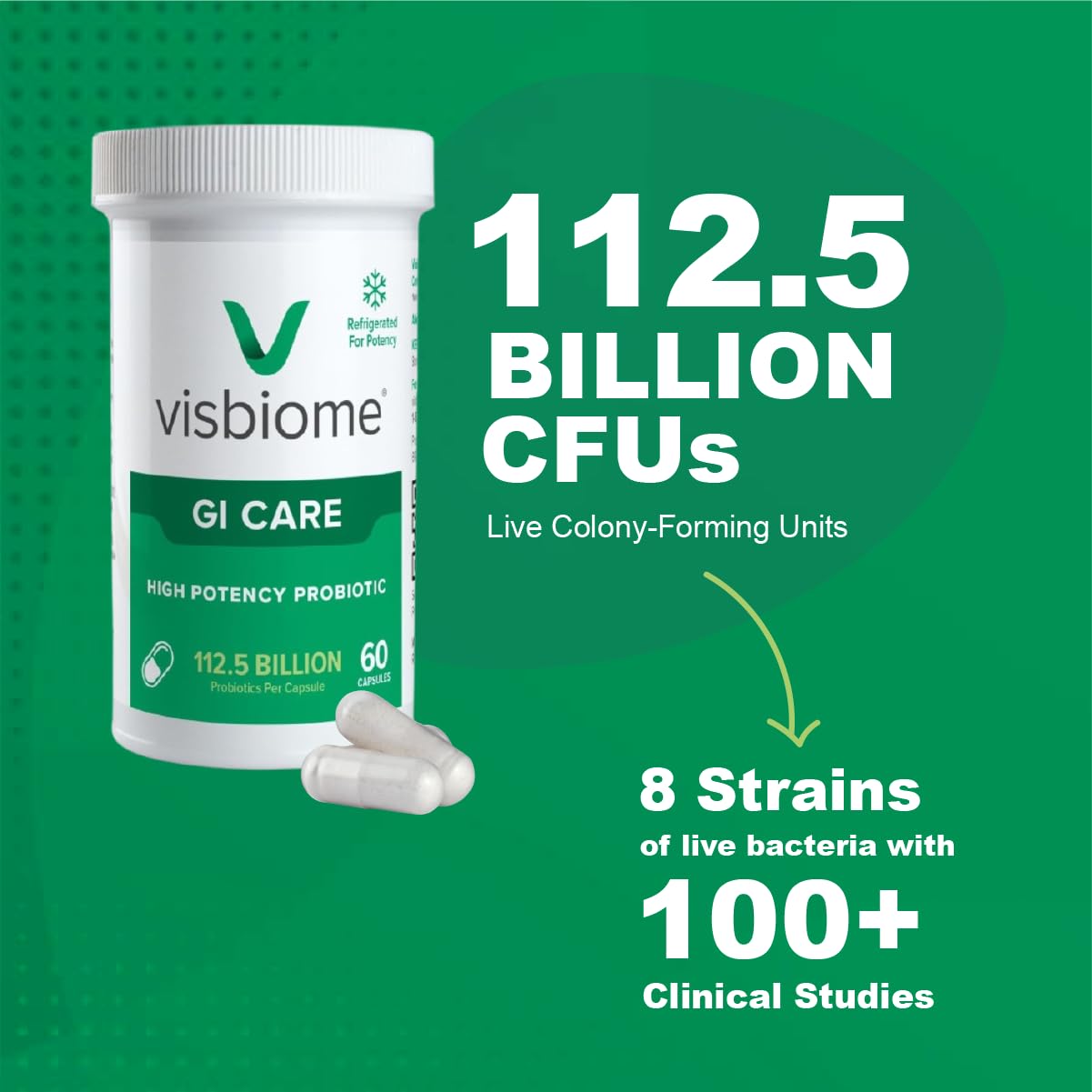 Visbiome GI Care – 112.5B CFU Probiotic for Gut Health & IBS Relief
