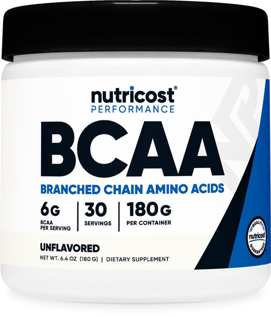 Nutricost BCAA Powder – 2:1:1 Amino Acids for Muscle Recovery & Performance