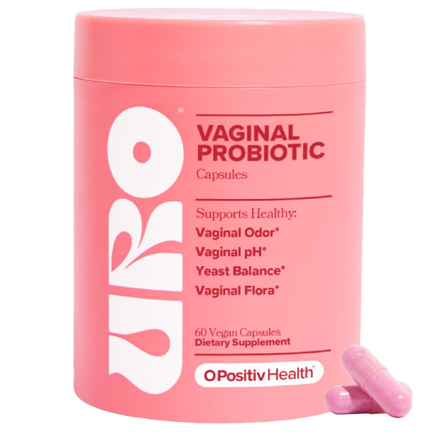 O Positiv URO Vaginal Probiotics – pH Balance & Odor Support – 60 Capsules