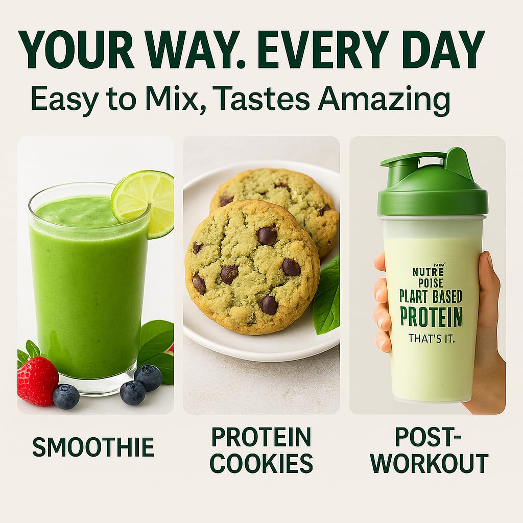 NUTRAPULSE Organic Vegan Protein Powder – Matcha Flavor, Plant-Based, Gluten-Free, Non-GMO, 20g Protein Per Serving, Ideal for Smoothies, Shakes, Baking, Cooking (1 Pack, 20 Servings)