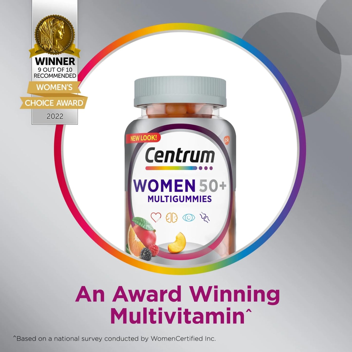 Centrum Silver Women 50+ MultiGummies – Gummy Vitamin with D3, B6, B12 (80)