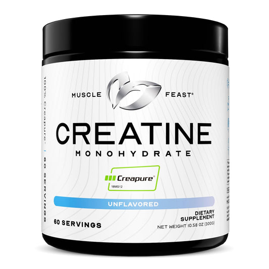 Muscle Feast Creapure Creatine Monohydrate Powder, Vegan Keto Friendly Gluten-Free, Mass Gainer, Muscle Recovery Supplement and Best Creatine for Muscle Growth, Unflavored, 300g