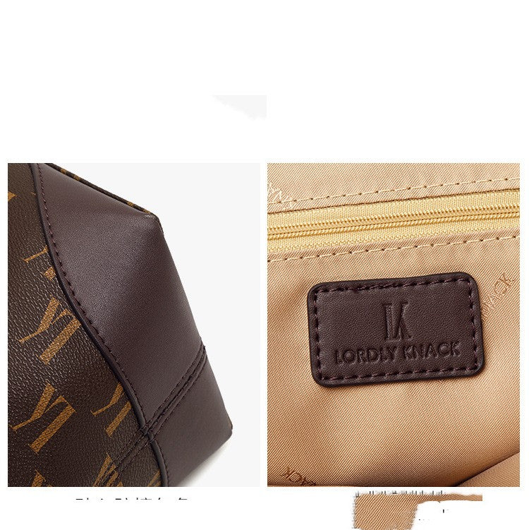 Letter printing detail on personalized women’s tote bag