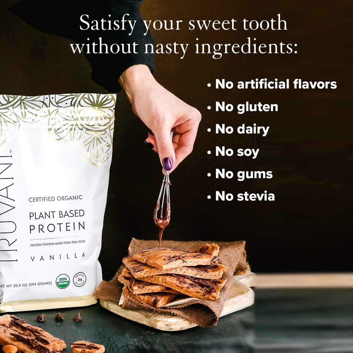 Truvani Vegan Pea Protein Powder | Vanilla | 20g Organic Plant Based Protein | 10 Servings | Keto | Gluten & Dairy Free | Low Carb | No Added Sugar