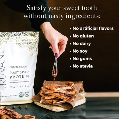 Truvani Vegan Pea Protein Powder | Vanilla | 20g Organic Plant Based Protein | 10 Servings | Keto | Gluten & Dairy Free | Low Carb | No Added Sugar