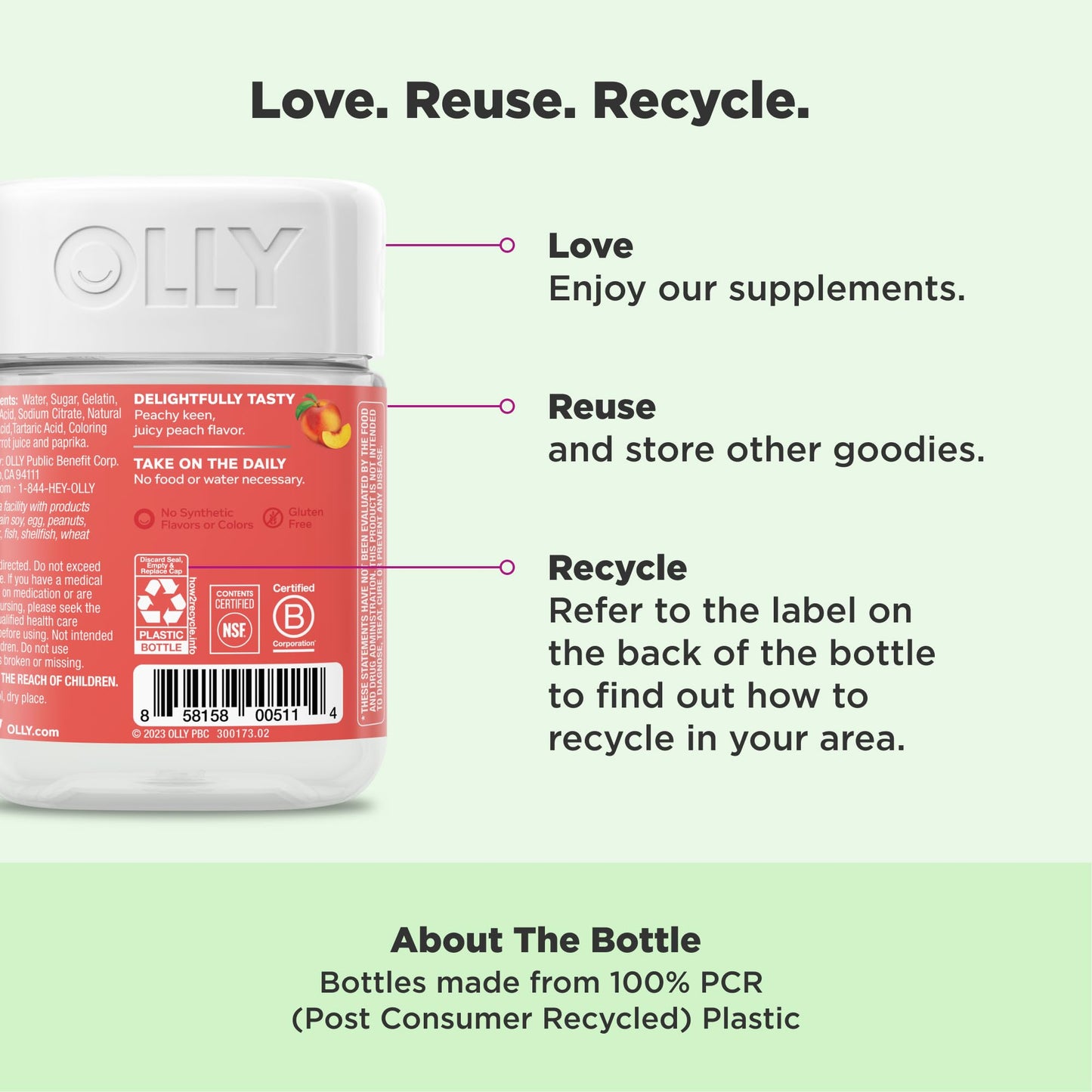 OLLY Probiotic + Prebiotic Gummies – Digestive & Gut Health Support