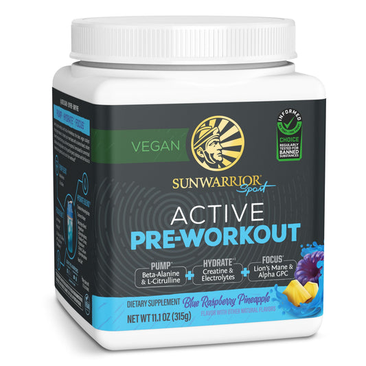 Sunwarrior Pre-Workout – Blue Raspberry Pineapple, Vegan Energy Boost