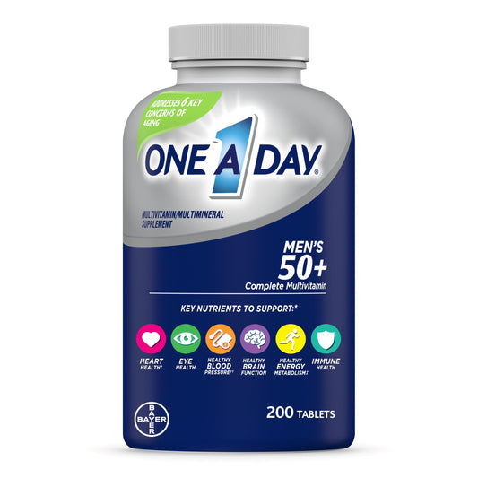 One A Day Men’s 50+ Multivitamin with D, B12 & Calcium – 200 Ct