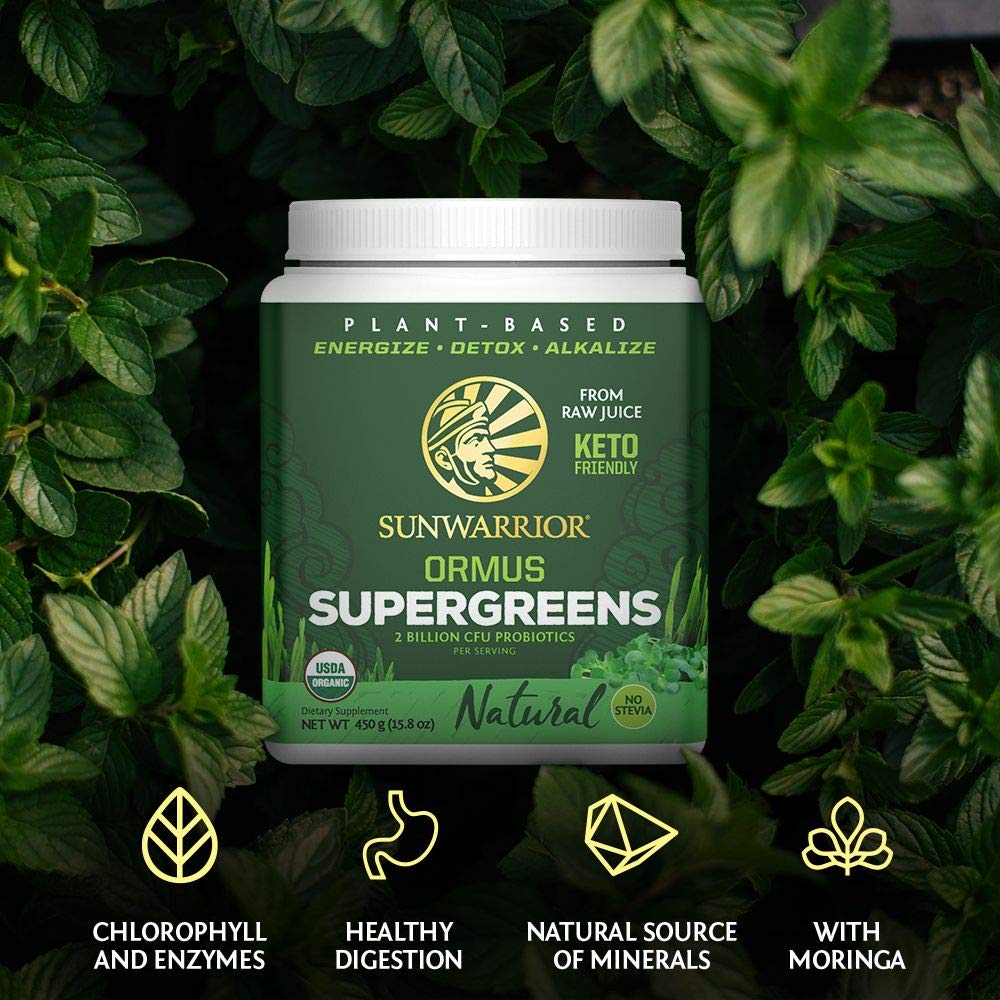 Sunwarrior Ormus Supergreens – Vegan Probiotic Greens Powder – 90 Servings