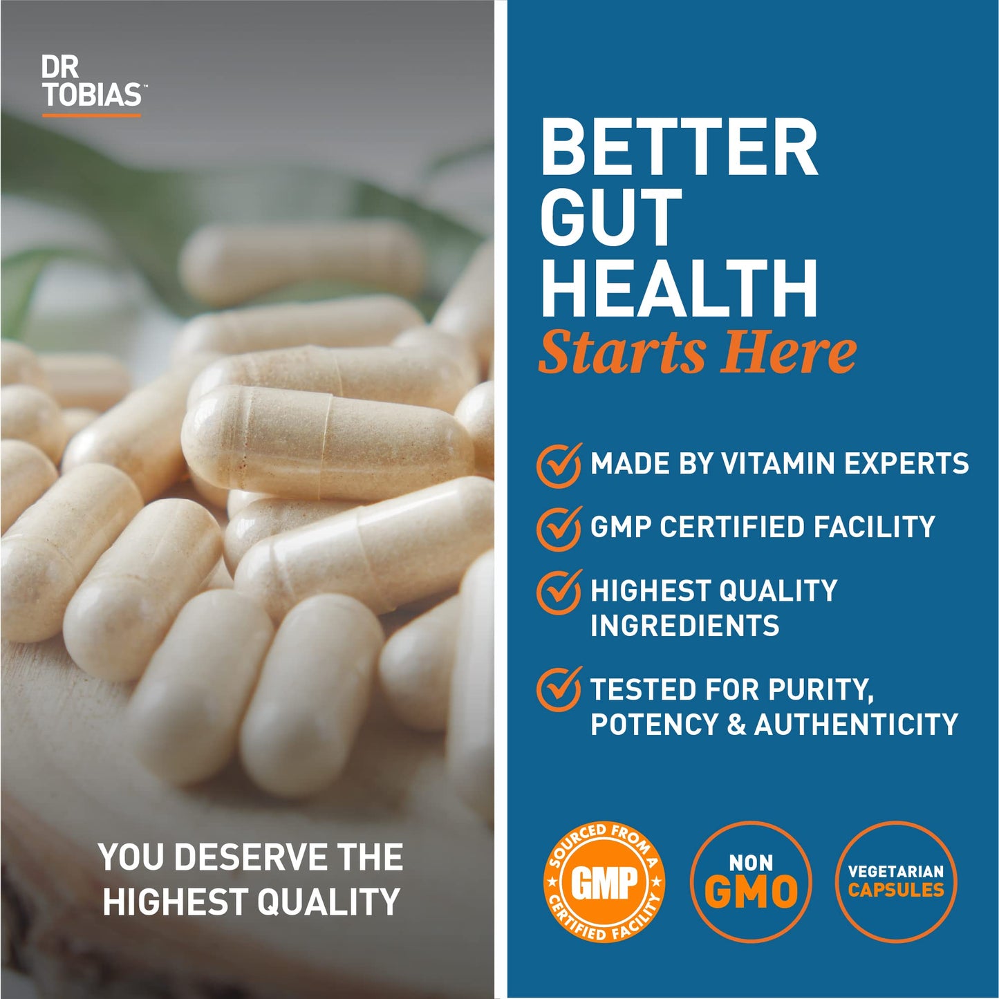 Dr. Tobias Deep Immune – Probiotics, Prebiotics & Fiber for Gut Health