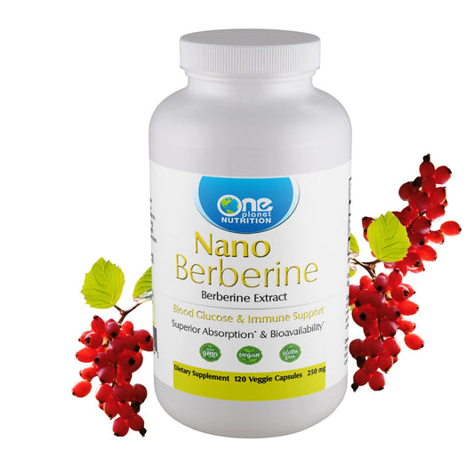 One Planet Nutrition Nano Berberine – 250mg for Cellular Health & Vitality (120 Capsules)