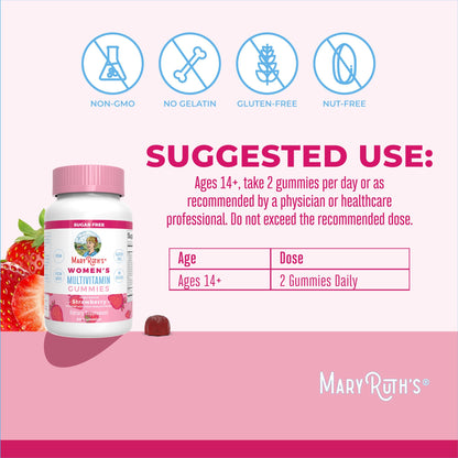 MaryRuth Women’s Multivitamin Gummies – Vegan, Sugar-Free, 60 Ct