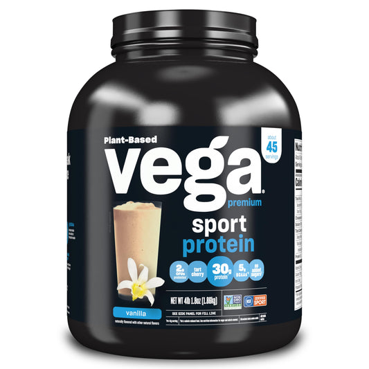 Vega Sport Vanilla Protein – Vegan, NSF Certified, Gluten-Free, 4 lb 1.8 oz