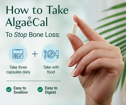 AlgaeCal Plant-Based Calcium with D3 & Minerals for Bone Health - 90 Ct