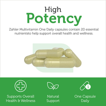 Zahler One Daily Vegan Multivitamins – Whole Food Blend, 60 Ct